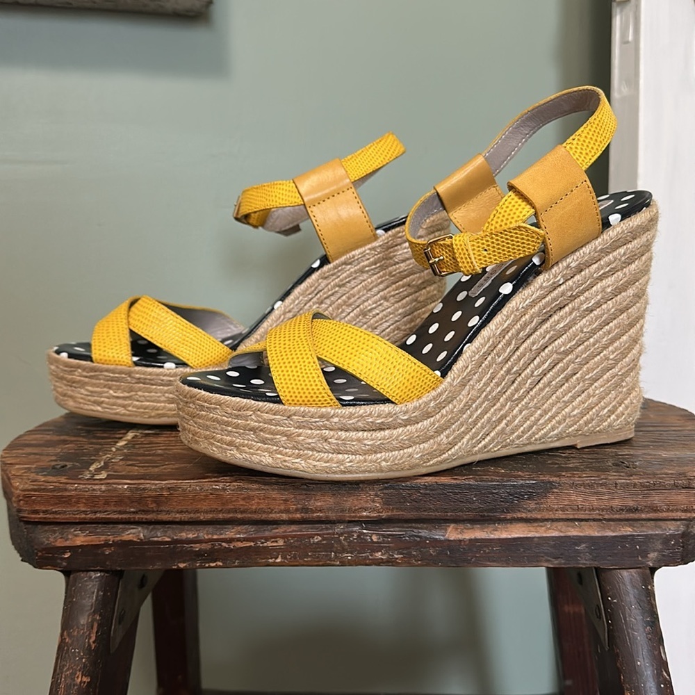 Yellow Wedge Sandals